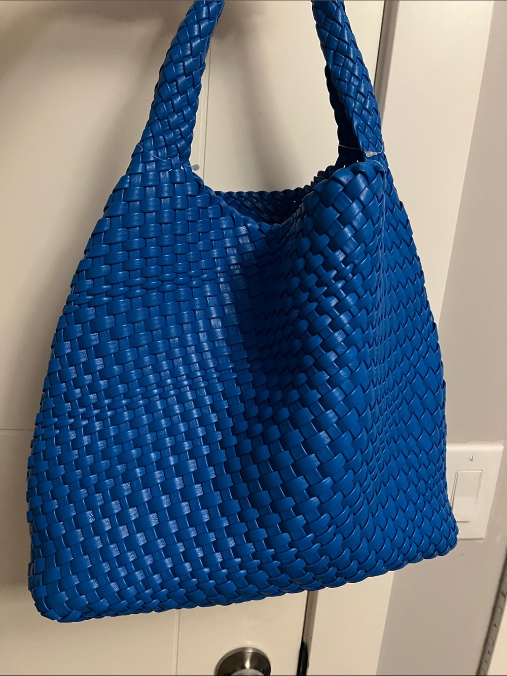 Blue Woven Shoulder Bag